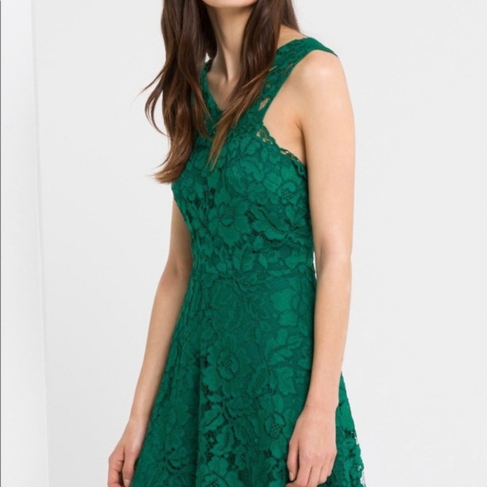Sandro Paris Lace Emerald Dress